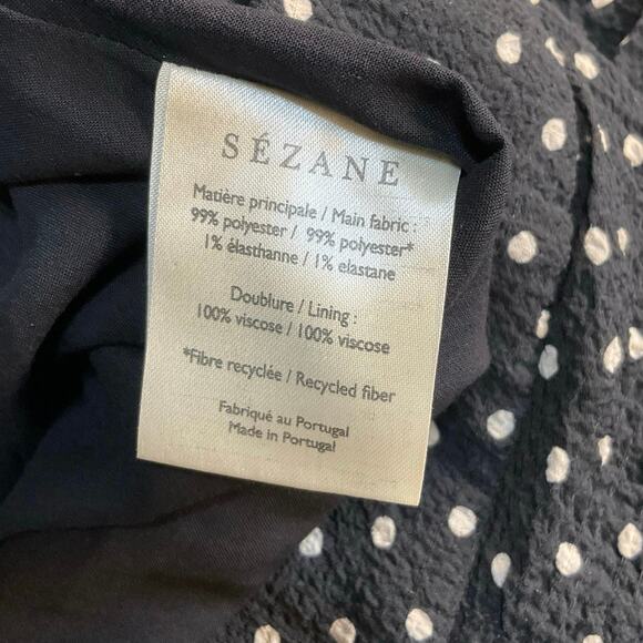 Sezane Black and Cream Poka Dot Ruffle Mini Skirt Size Size 36 (US 4) - Picture 4 of 7